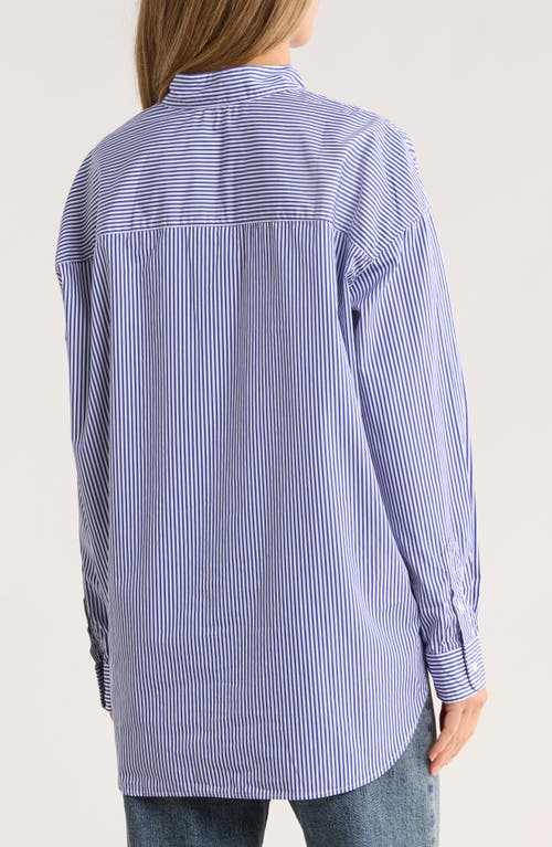 Frank & Eileen Victoria Surplice Neck Button Up Shirt In Blue