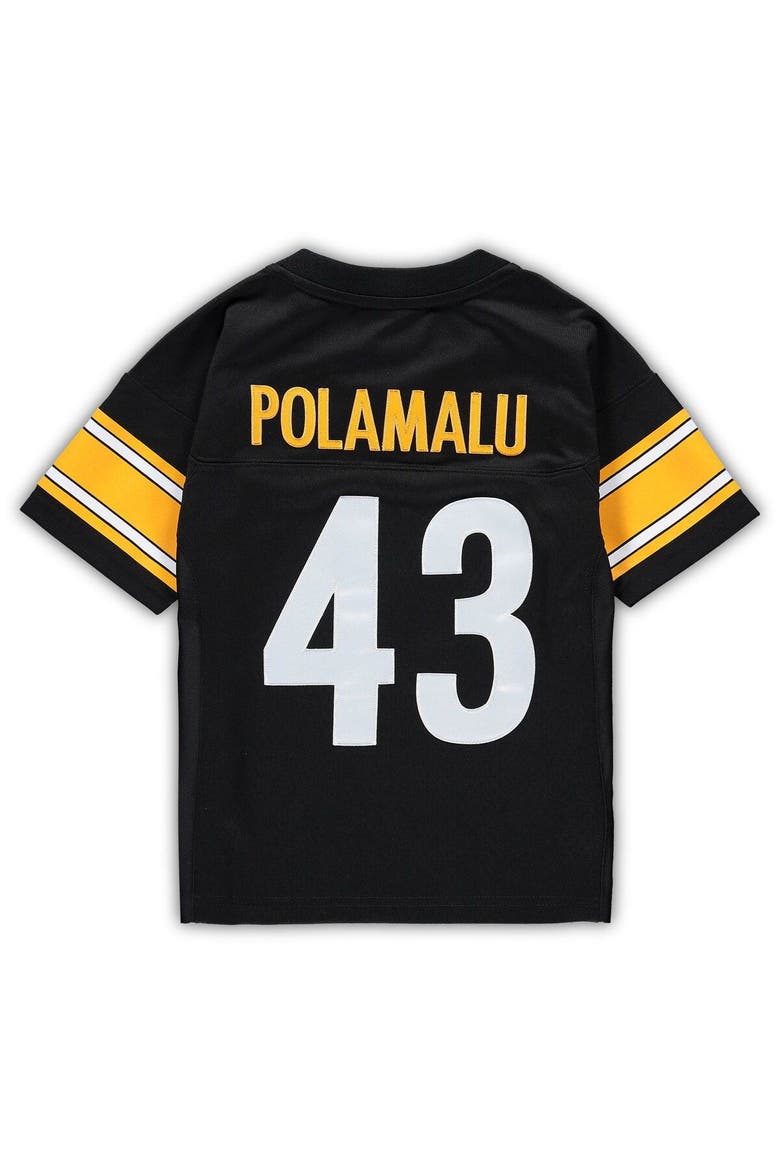 Toddler Mitchell & Ness Troy Polamalu Black Pittsburgh Steelers 2005 Retired Legacy Jersey, Alternate, color, Black