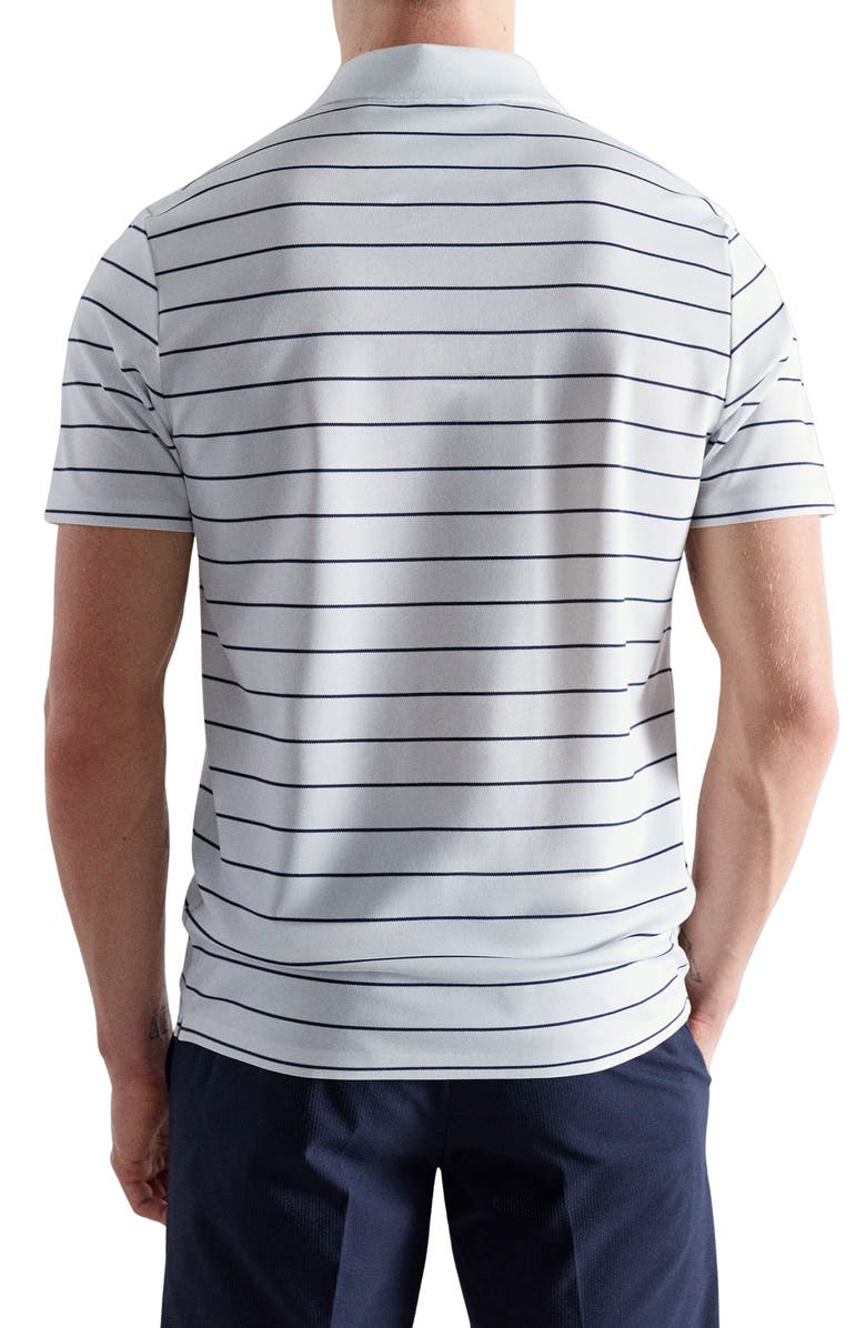 MANGO Slim Fit Stripe CoolMax<sup>®</sup> Piqué Polo, Alternate, color, White