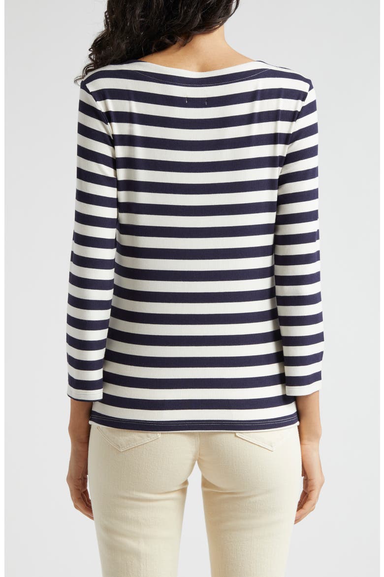 Lucille Stripe Rib Top, Alternate, color, NAVY/ WHITE STRIPE