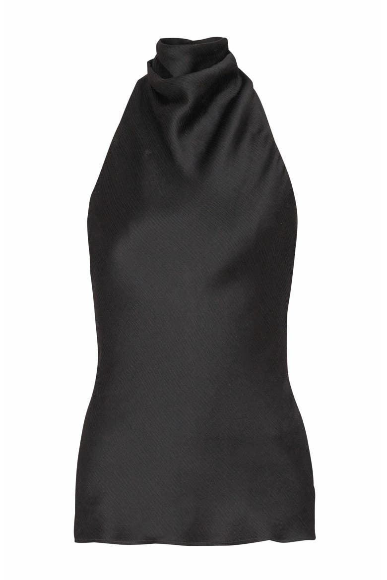 Backless Crepe Satin Top, Alternate, color, Black