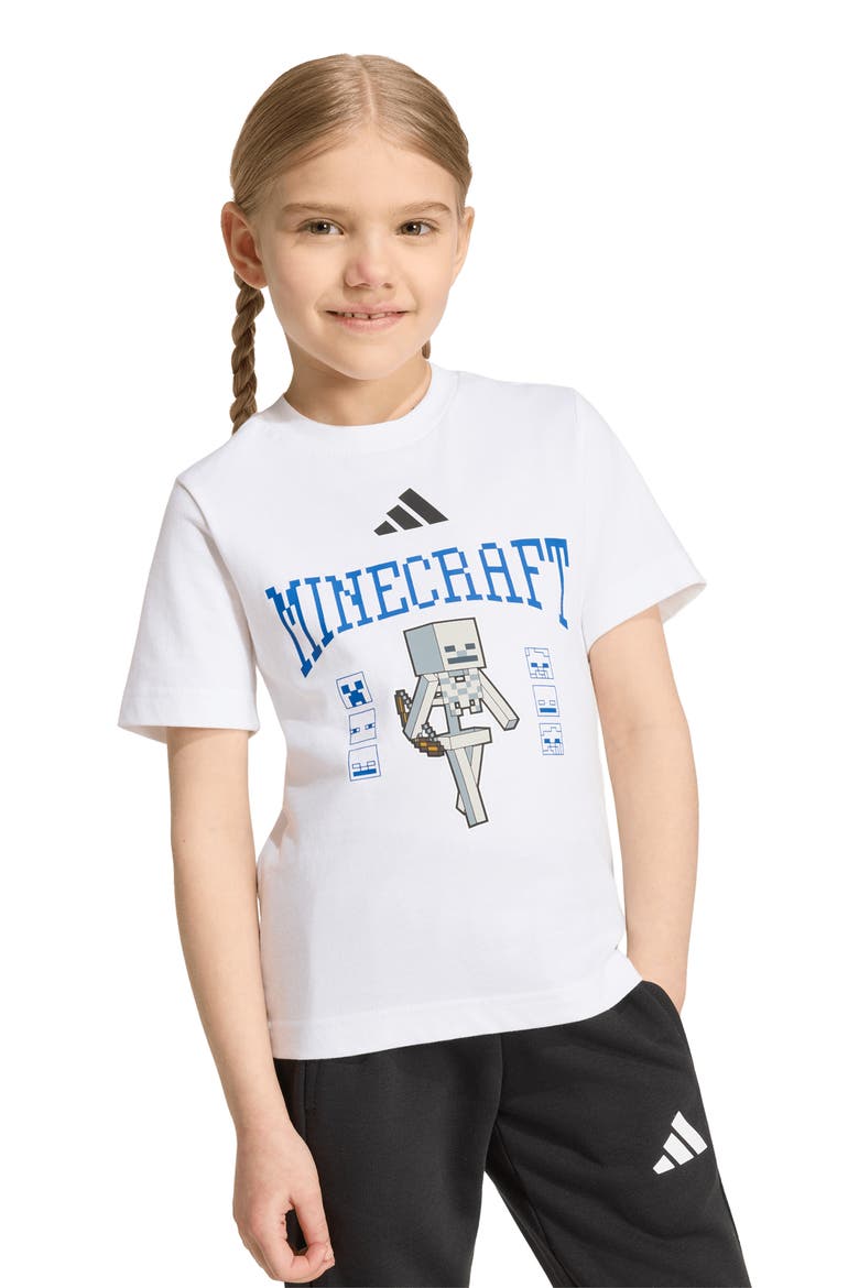 x Minecraft Kids' Cotton Graphic Print T-Shirt, Alternate, color, WHITE