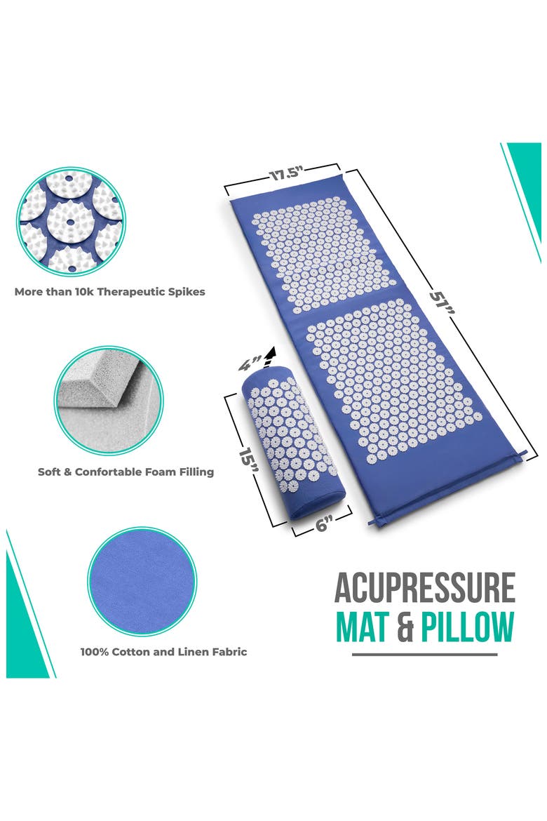 51 INCH ACUPRESSURE MAT, Alternate, color, BLUE