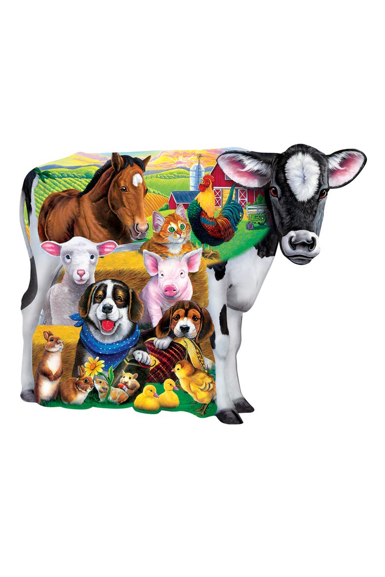 Farm Friends 100pc Shaped Jigsaw Puzzle, Alternate, color, Multicolor