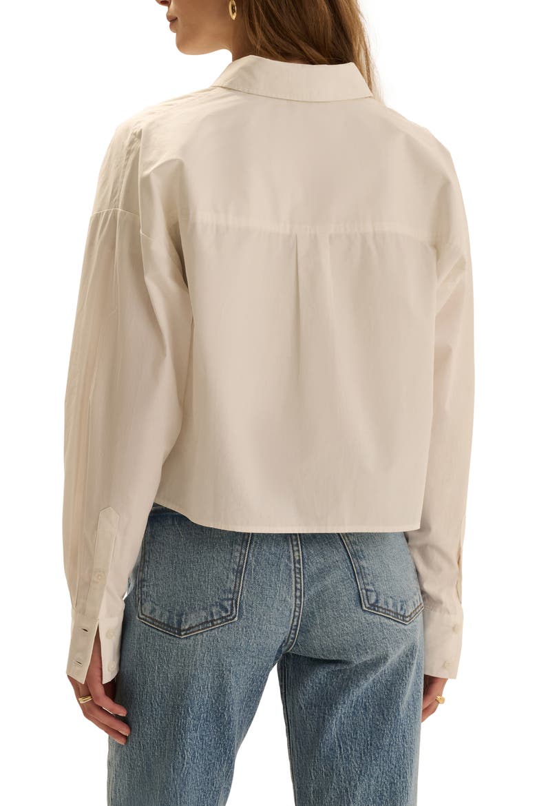The Next Chapter Cropped Button-Down Shirt, Alternate, color, WHITE