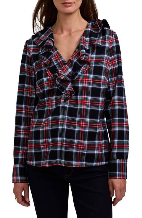 Sandy Ruffle Plaid Shirt