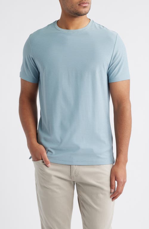 Robert Barakett Hickman Feeder Stripe T-shirt In Soft Teal