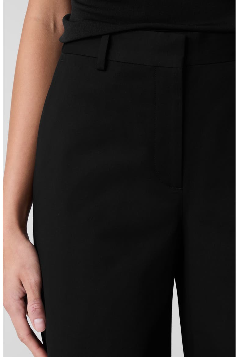 High Waist Stretch Organic Cotton Ankle Wide Leg Pants, Alternate, color, BLACK
