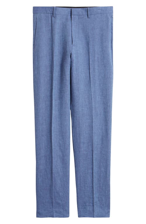 Theory Mayer Slim Fit Linen Dress Pants In Indigo