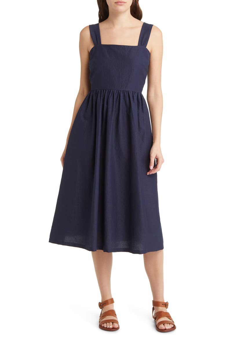 Square Neck Sundress, Main, color, NAVY BLAZER