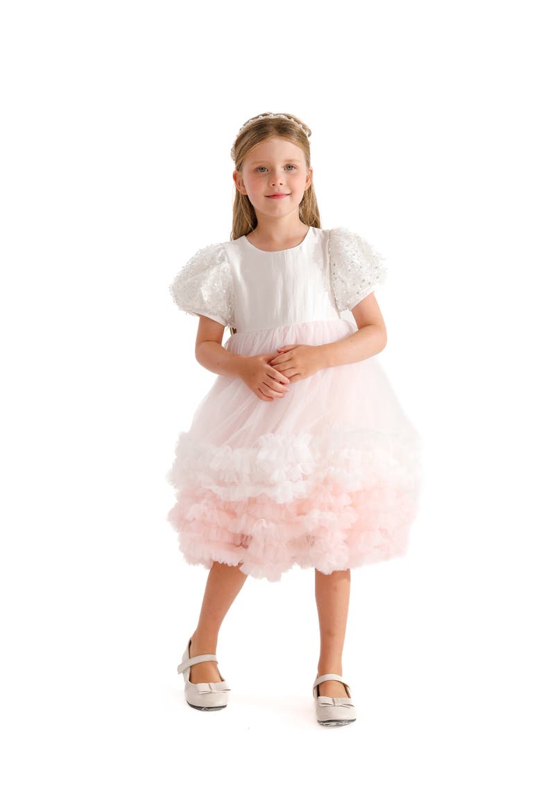 Gem Teacup Dress, Main, color, White