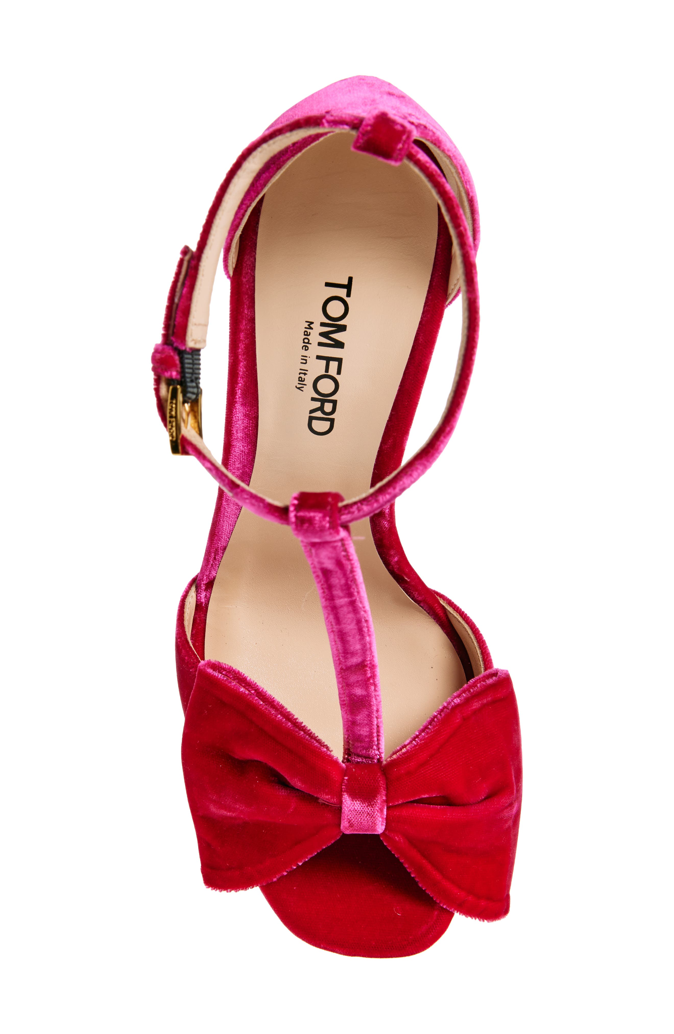 TOM FORD Brigitte Bow Velvet Sandal, Alternate, color, 