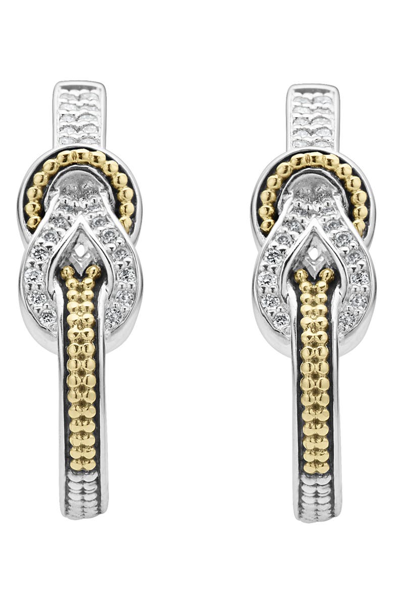 LAGOS Newport Hoop Earrings, Alternate, color, Diamond