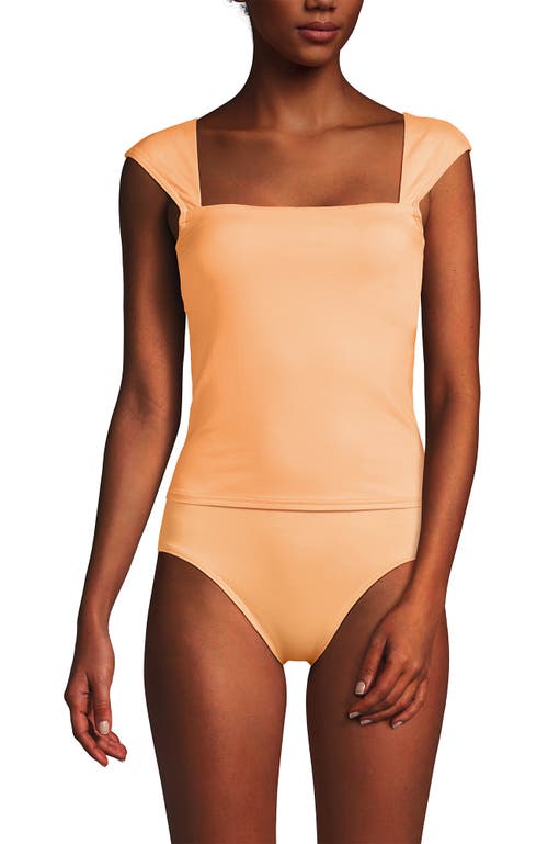 Shop Lands' End Womens Square Neck Underwire Square Back Tankini Swimsuit Top In Orange Mist