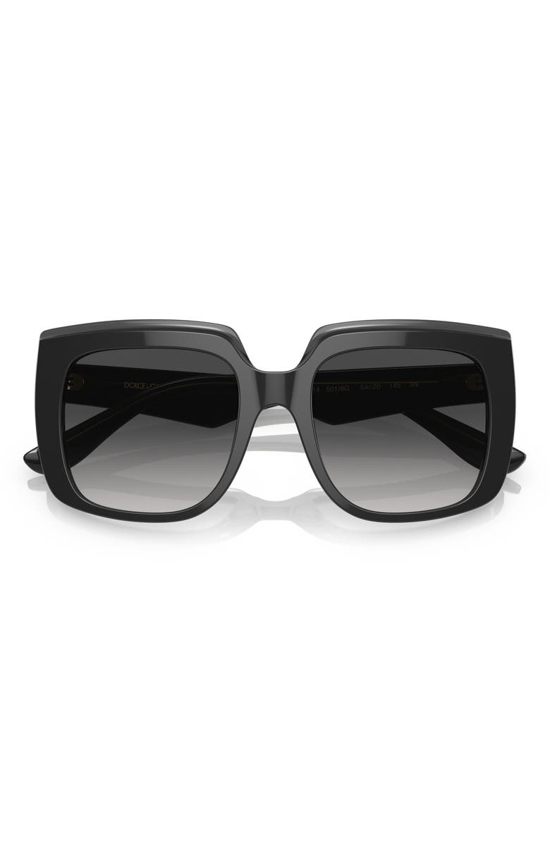 Dolce&Gabbana 54mm Gradient Square Sunglasses, Alternate, color, Transparent Black