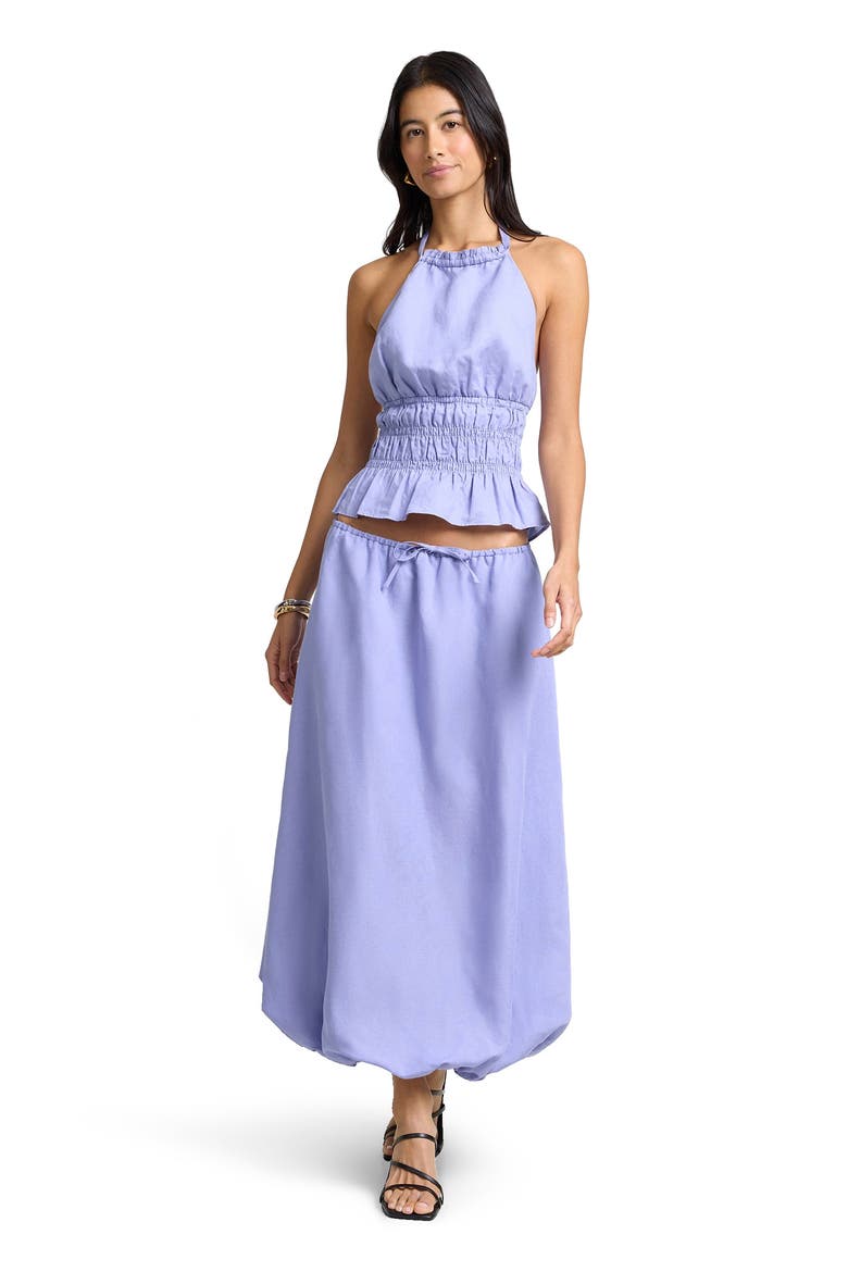 Air Linen Smocked Halter Top, Main, color, PERIWINKLE