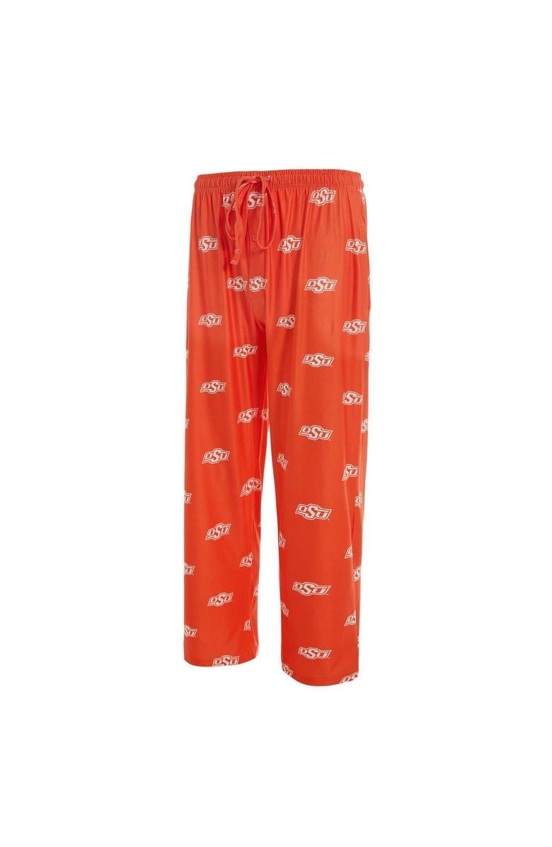 CONCEPTS SPORT Men's Concepts Sport Orange Oklahoma State Cowboys Logo Flagship Allover Print Pants, Alternate, color,