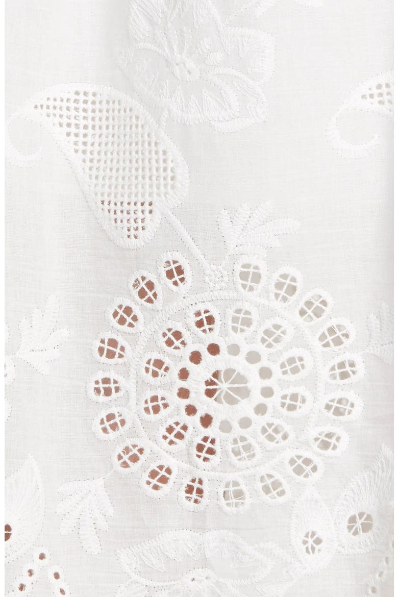 Eyelet Midi Skirt, Alternate, color, WHITE