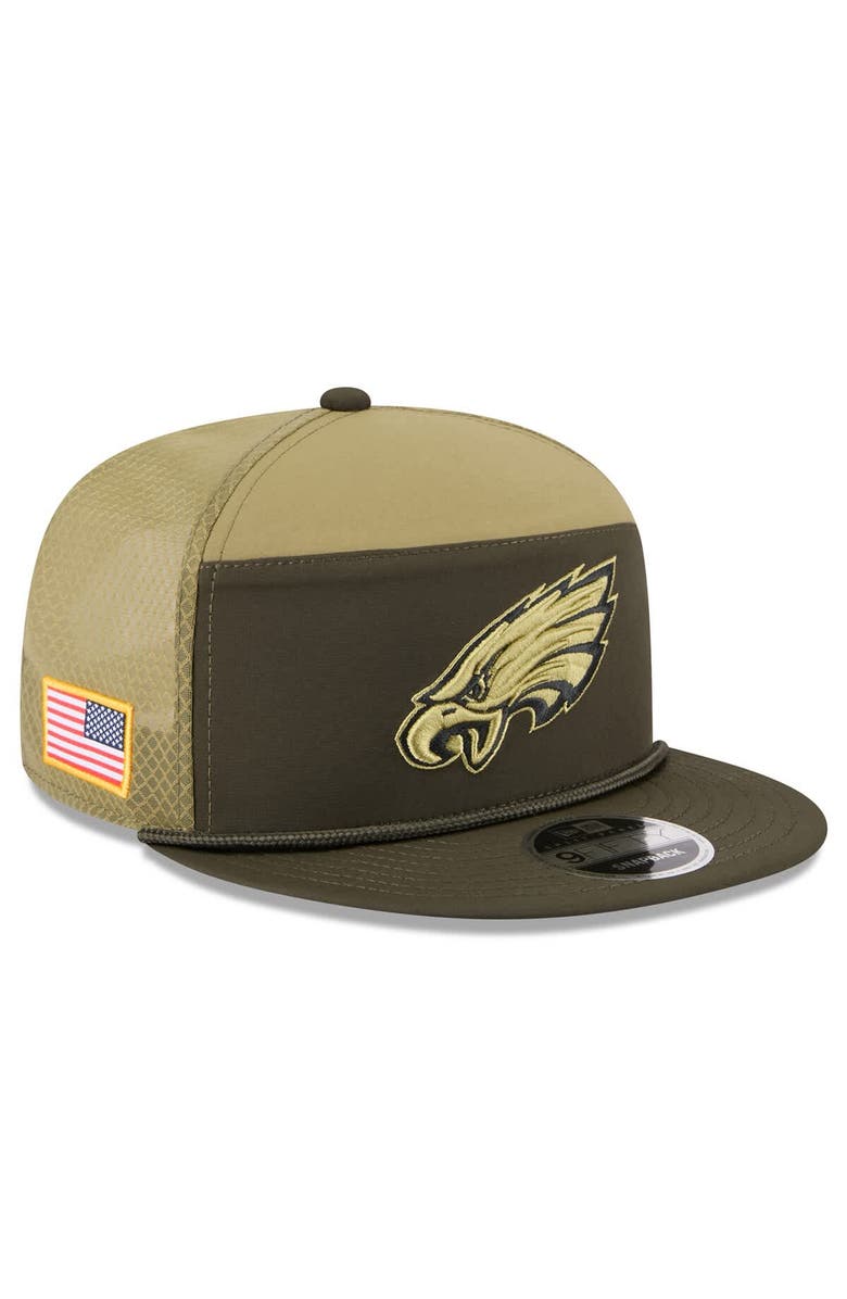 New Era Men's New Era Dark Green Philadelphia Eagles 2025 Salute to Service Split Panel 9FIFTY Snapback Hat, Main, color,