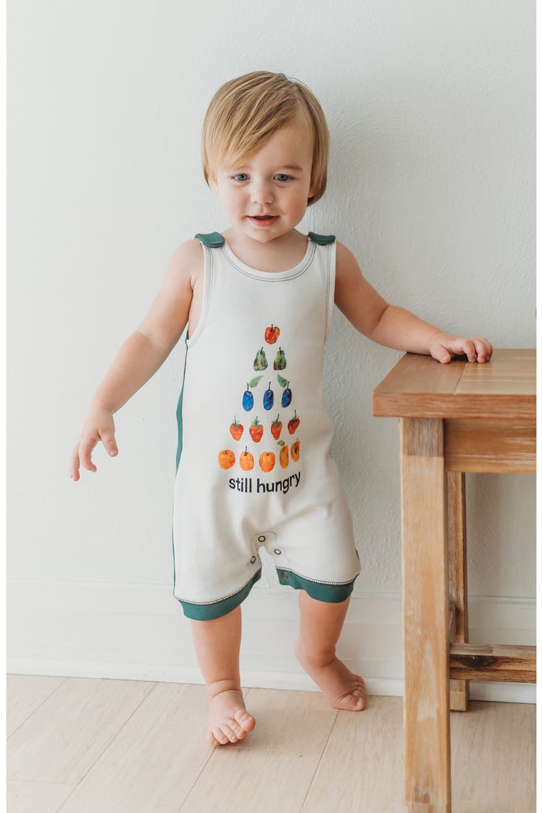 x 'The Very Hungry Caterpillar™' Still Hungry Sleeveless Organic Cotton Romper, Alternate, color, STILL HUNGRY
