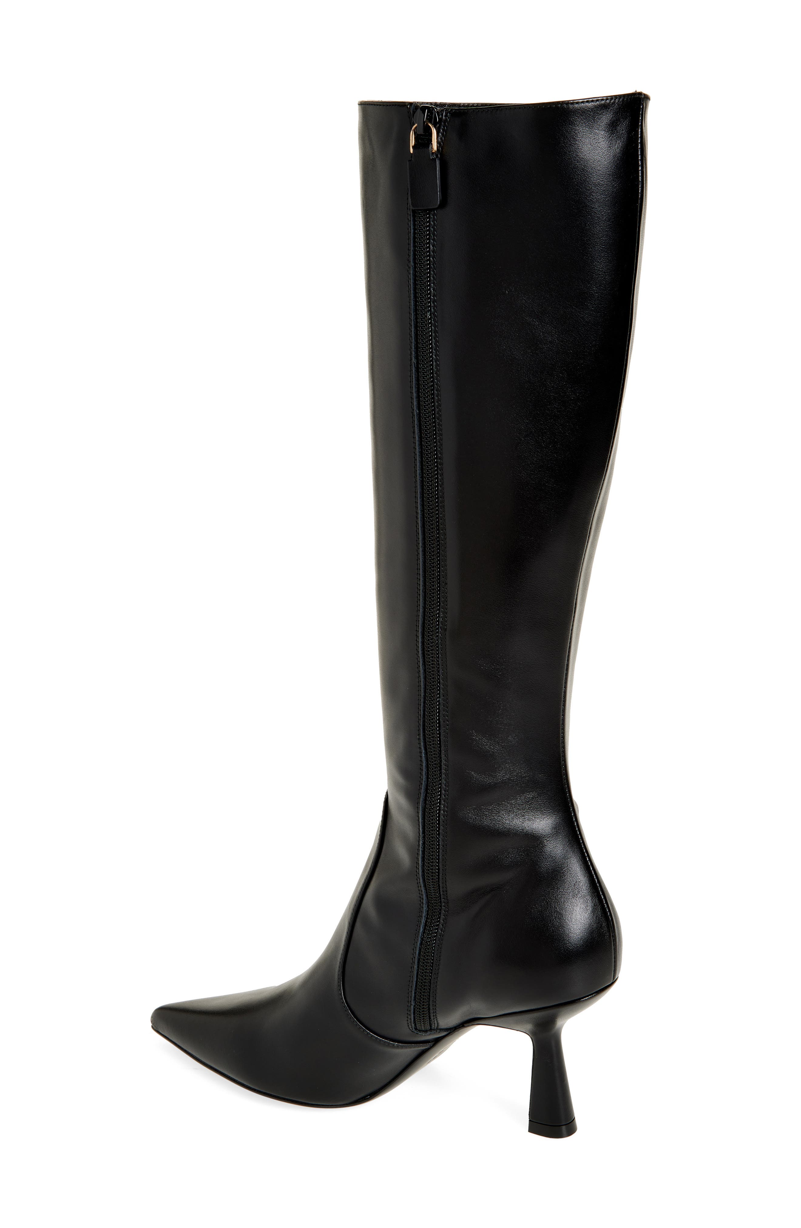 Stuart Weitzman Stuart Supersculpt Zip Boot 75, Alternate, color, Black/ Black