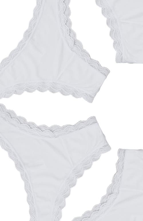Stripe & Stare Brazilian Four Pack In White