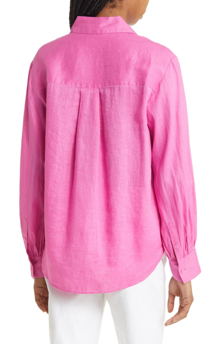 & Other Stories Linen Button-Up Shirt, Alternate, color, Pink