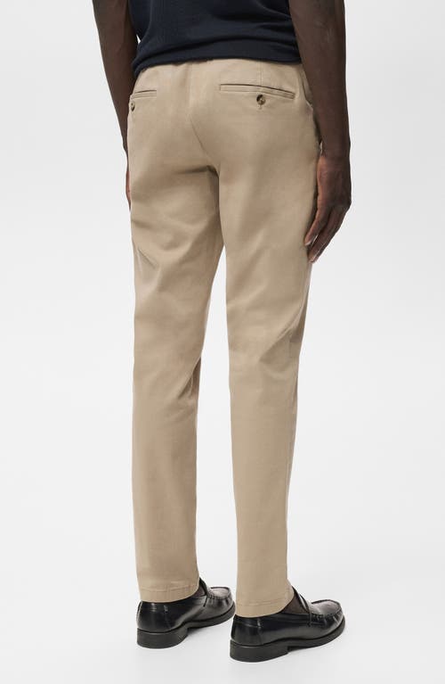 Mango Barna Slim Fit Stretch Twill Chino Pants In Neutral