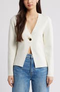 Open Edit Structured One-Button Cardigan