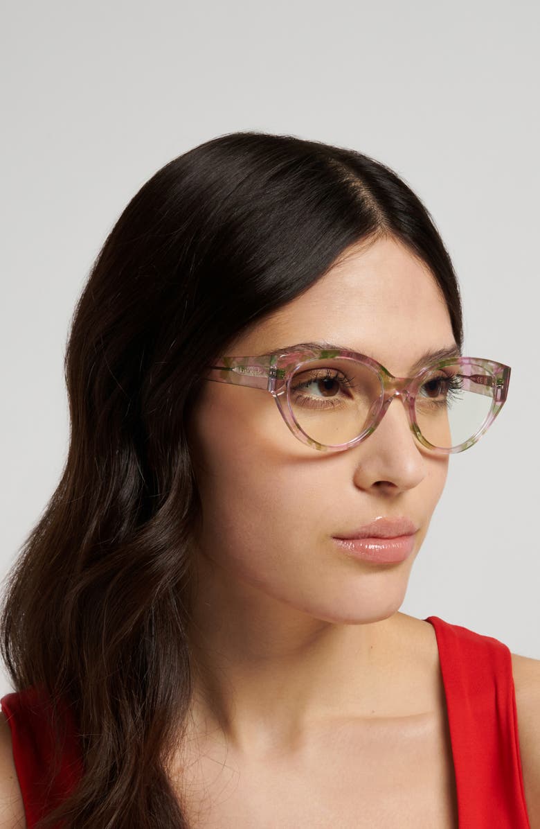 Kate Spade New York 53mm Reading Glasses, Alternate, color, Crystal Pattern/ Blue As