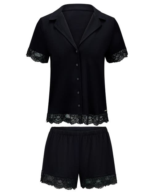 Adore Me Isa Short Pajama Set In Black