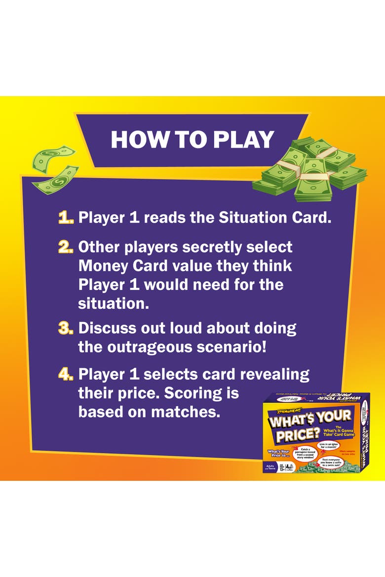 What's Your Price Card Game, Alternate, color, Multicolored