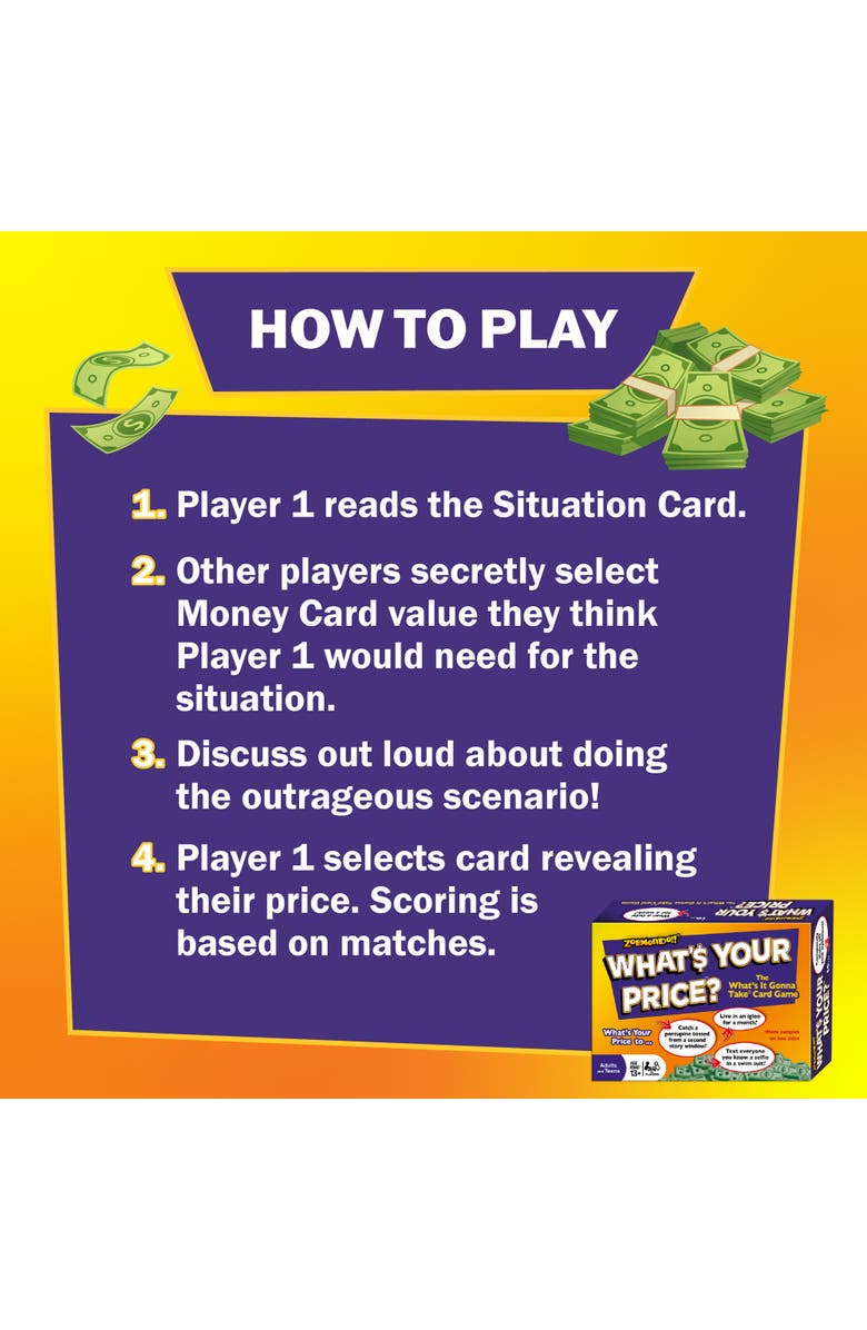 Zobmondo!! What
s Your Price Card Game, Alternate, color, Multicolored