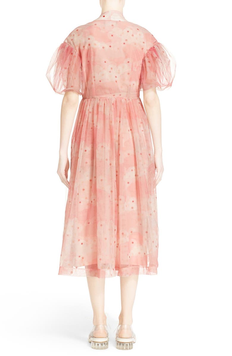 Simone Rocha Print Tulle Kimono Wrap Dress, Alternate, color,