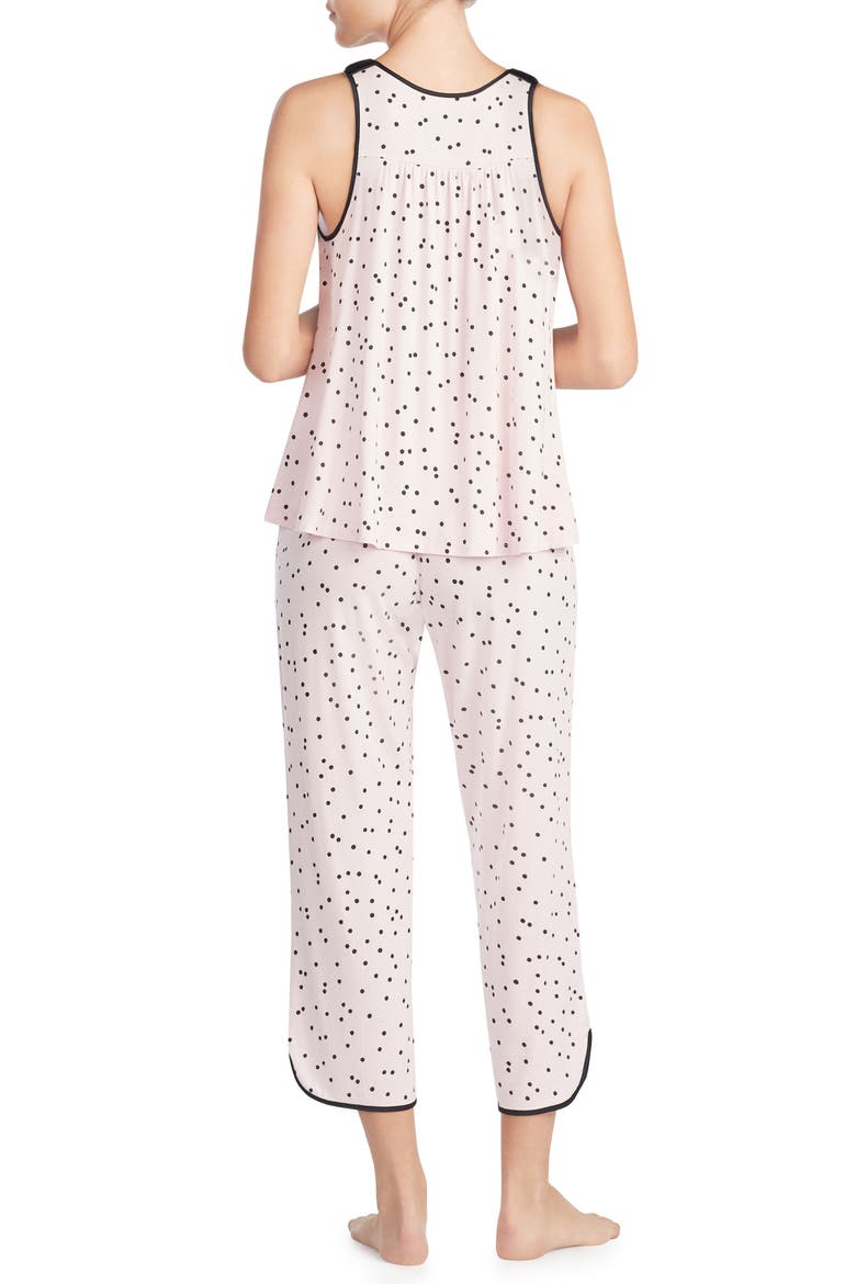 crop jersey pajamas, Alternate, color, PINK DOT