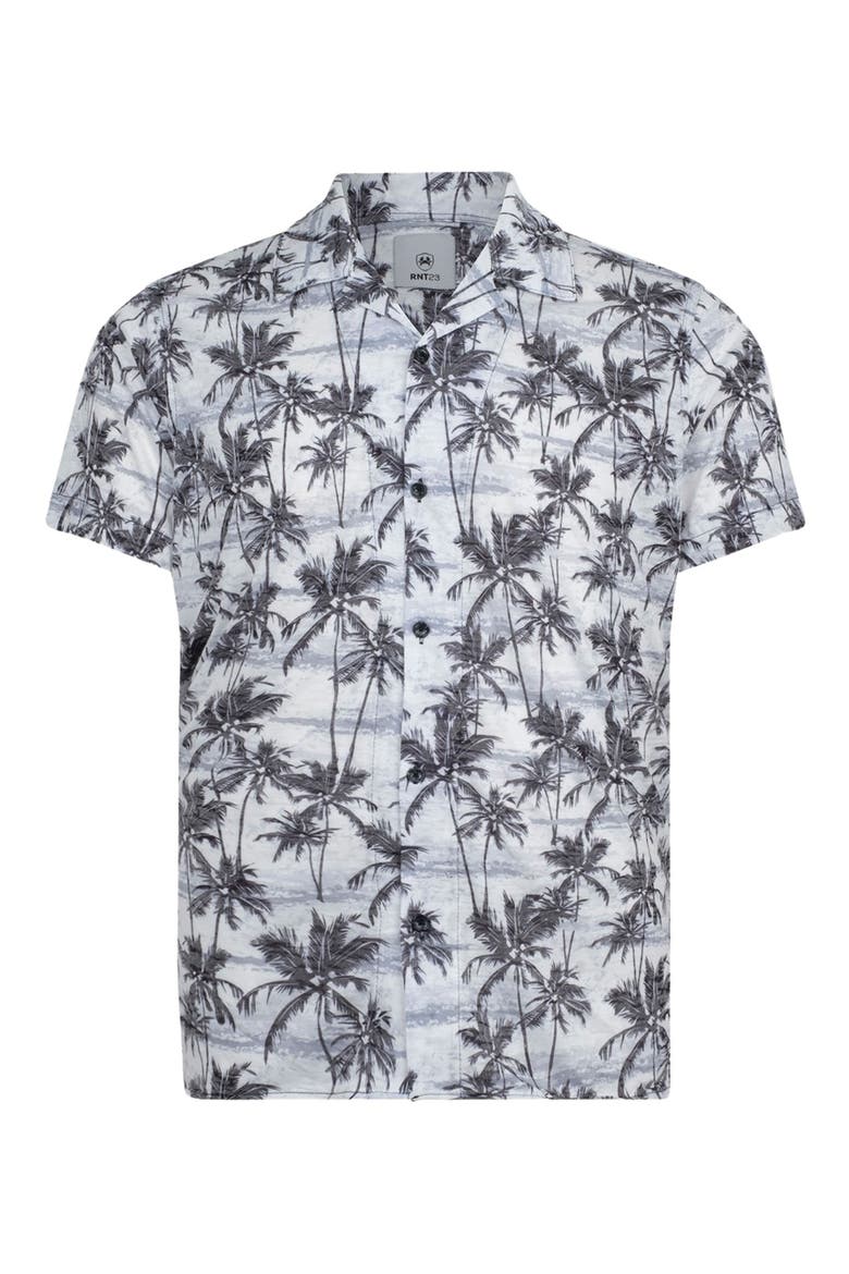 Print Lightweight Button-Up Shirt, Alternate, color, NEW PALM