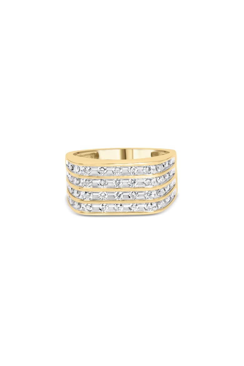 Men's 10K Yellow Gold 1.00 Cttw Diamond Multi Row Ring Band, Alternate, color, Yellow Gold