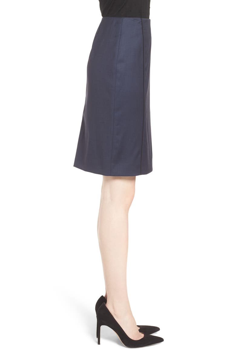 Valeani Dark Blue Wool Melange Pencil Skirt, Alternate, color, BLUE FANTASY