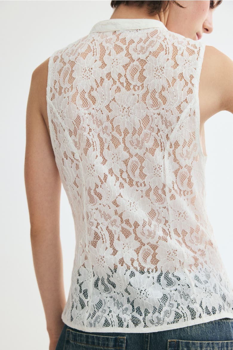 Lace Vest, Alternate, color, White
