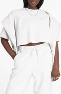 New Balance Oversize Crop Cotton Jersey T-Shirt