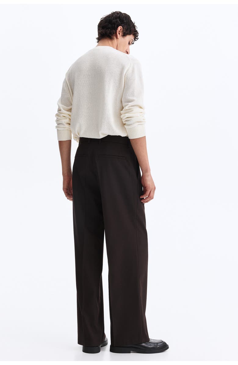 H&M Loose Fit Tailored Trousers, Alternate, color, Dark Brown