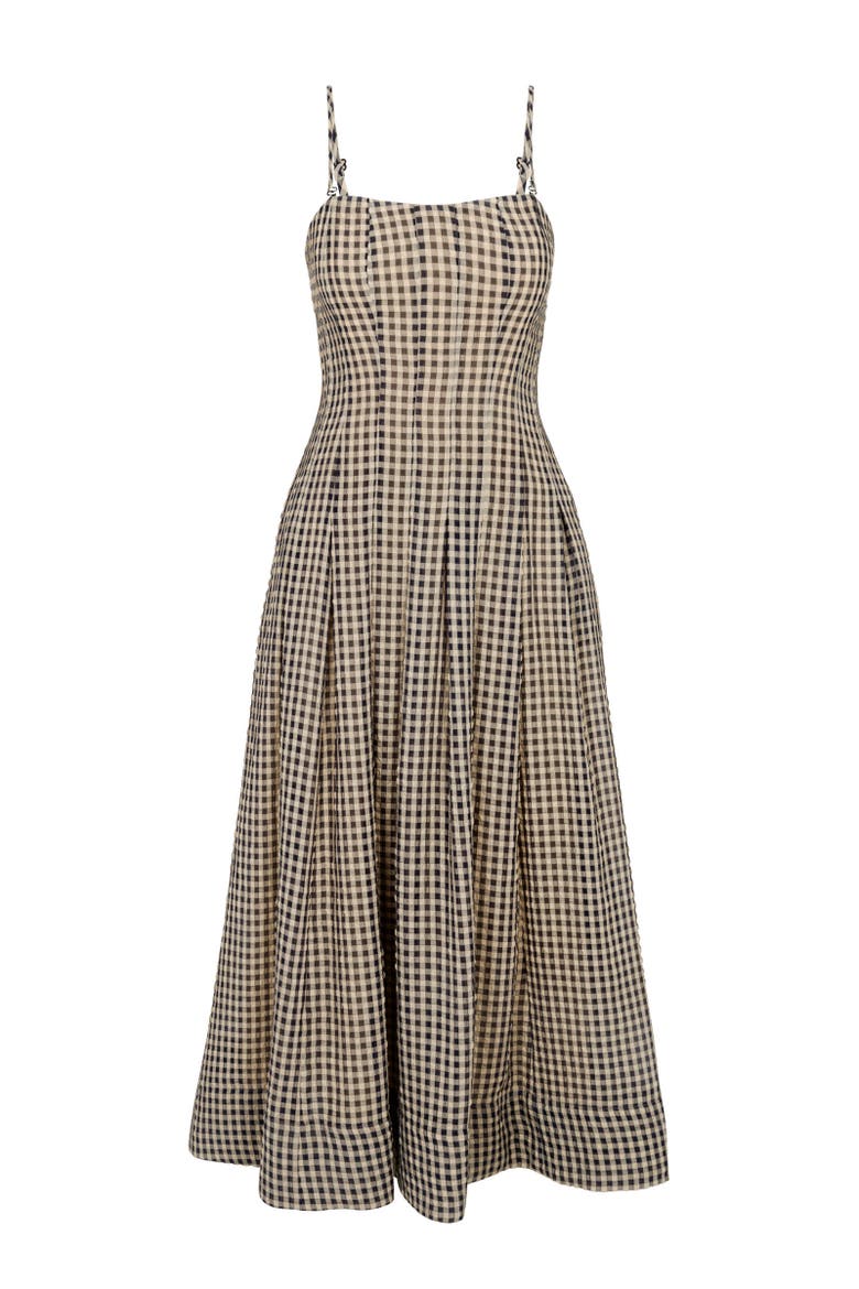 Aster Gingham Dress, Alternate, color, BLUE COMBO