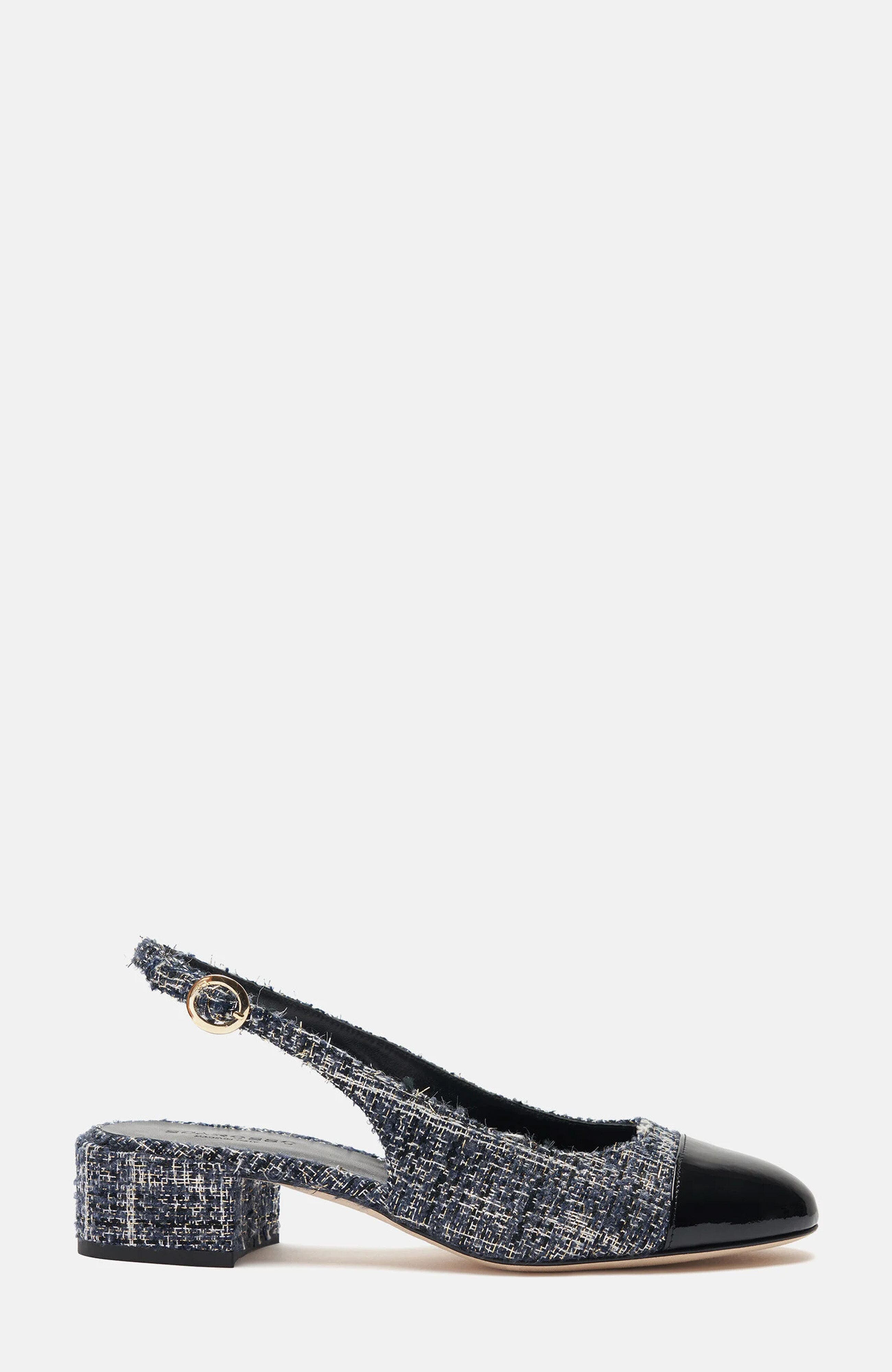 Coco High Heels, Alternate, color, Blue - Tweed