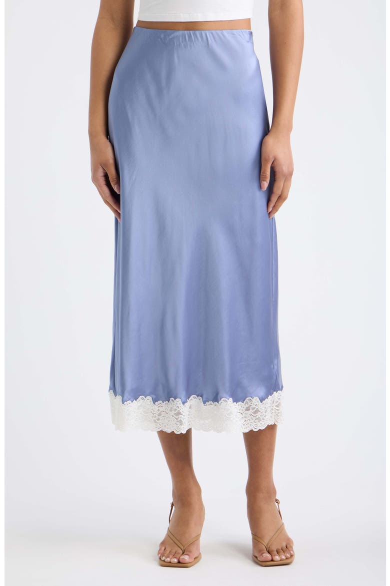 Janella Silk Blend Midi Skirt, Main, color, WEATHERED BLUE
