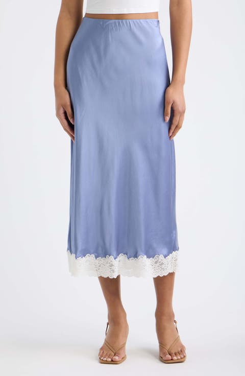 Janella Silk Blend Midi Skirt