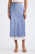 LoveShackFancy Janella Silk Blend Midi Skirt