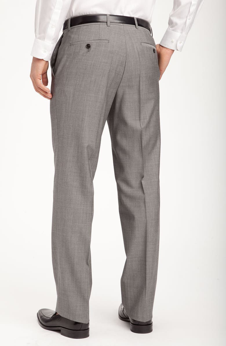 BOSS HUGO BOSS 'Jeffrey US' Flat Front Pinpoint Wool Trousers, Alternate, color,