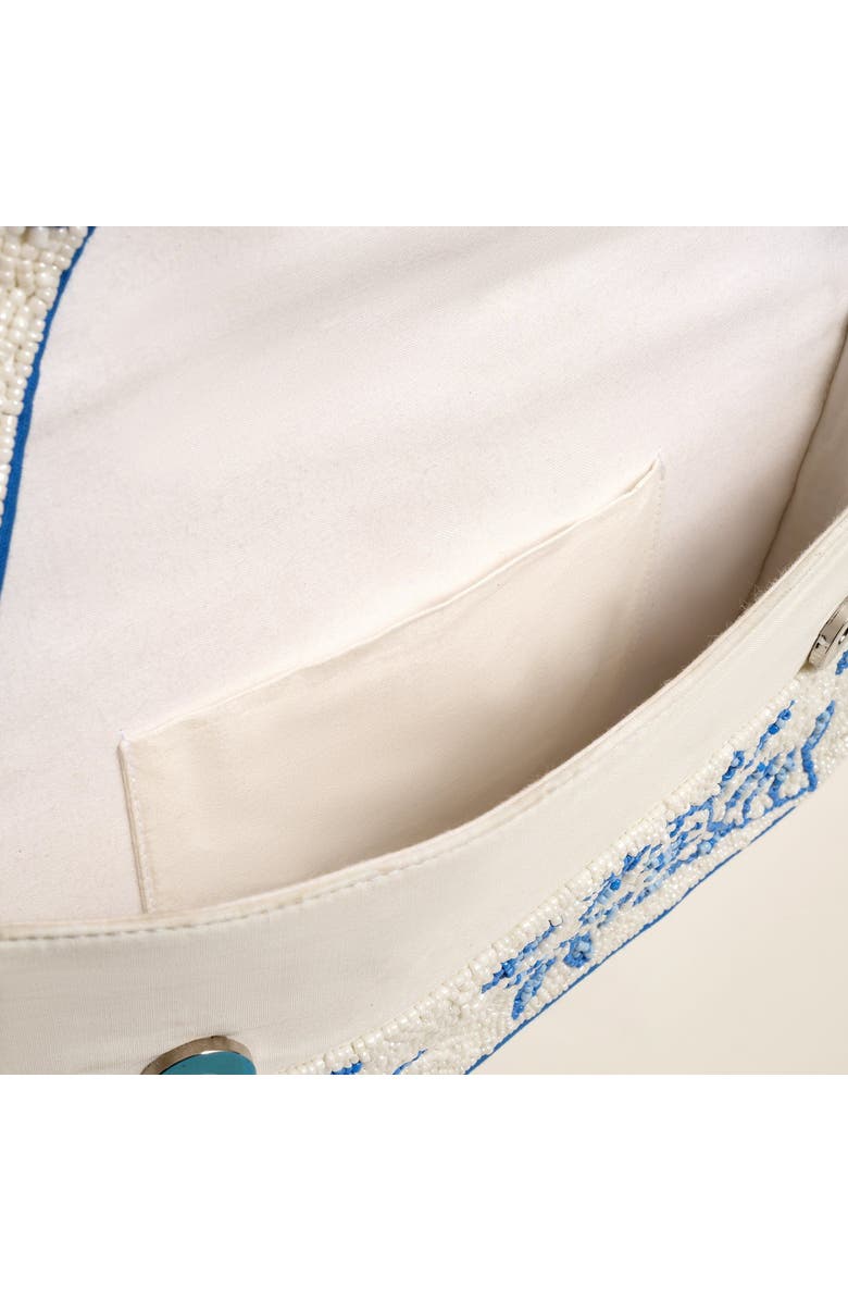 Zsa Zsa Zsu Delhi Beaded 100% Cotton Shoulder Bag 9X6.5 In, Alternate, color, Blue