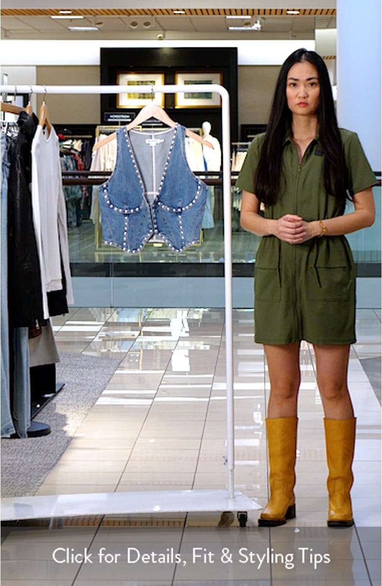 Studded Underwire Denim Vest, sales video thumbnail