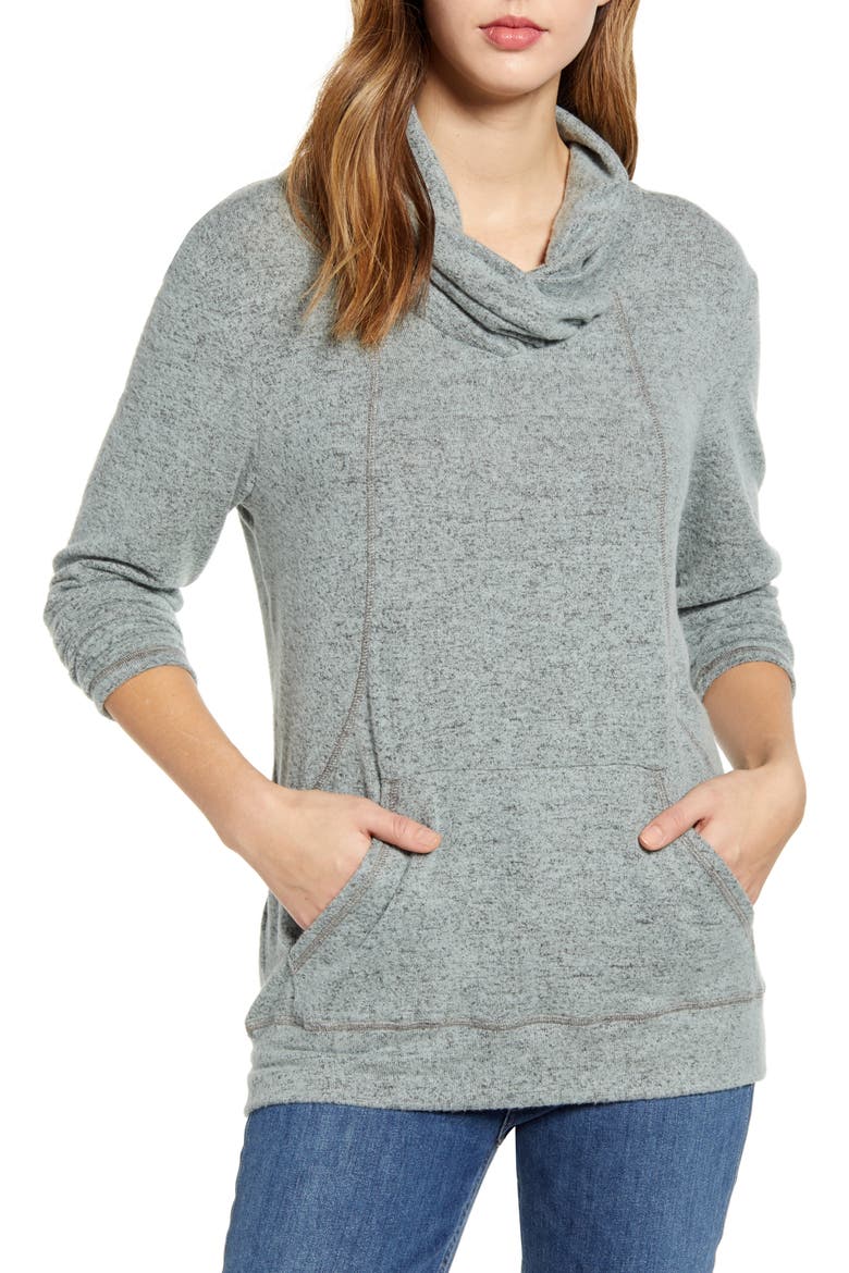 Cross Neck Seamed Pullover, Main, color, MINT